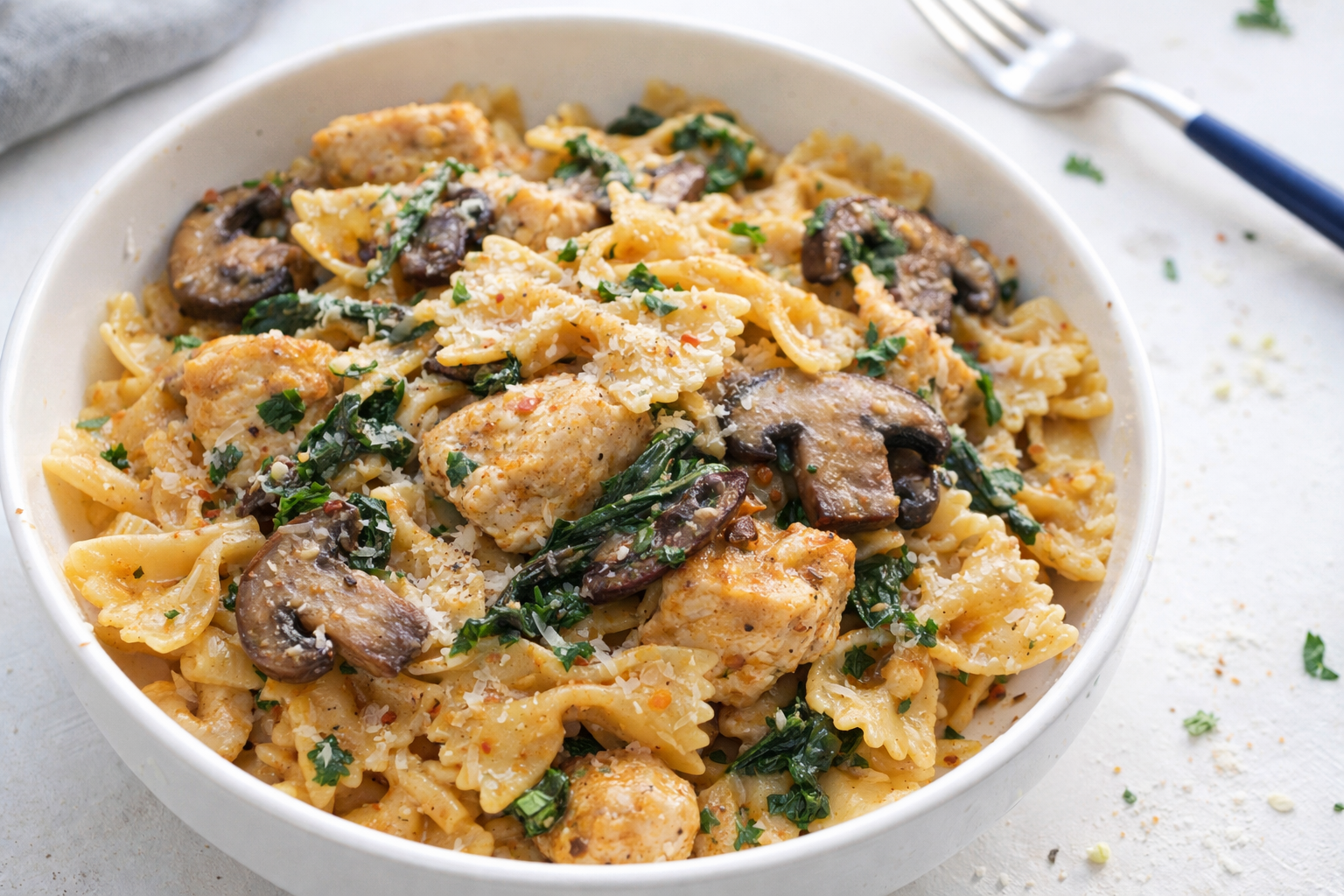 Quick & Versatile One-Pot Creamy Mushroom Chicken Pasta in an Hour
